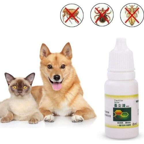 8ml Pet Dog Cat Flea Tick Killer Anti-flea Insecticide Spray Lice Insect Remover Liquid
