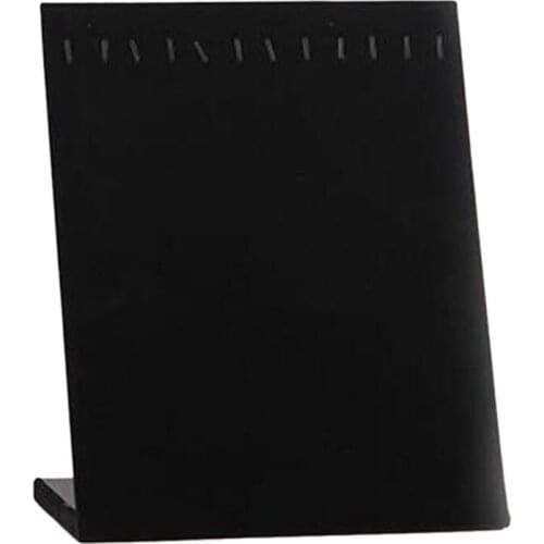 Velvet Necklace Chain Jewelry Tray Jewelry Display Organizer Holder Pad Showcase Display Stand 12 Hook Black