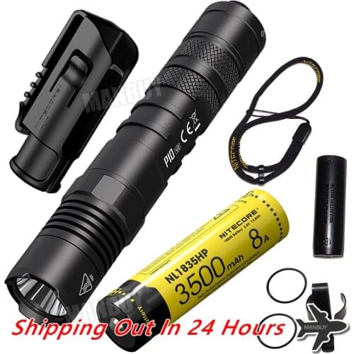 Free Shipping NITECORE P10v2 Tactical LED Flashlight 1100 LMs STROBE READY Aluminum Alloy Waterproof Torch Outdoor Hunting Torch
