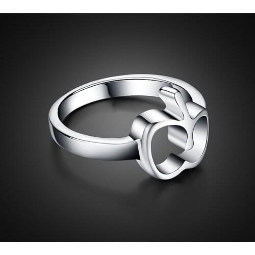 Bohemian Simple 100% 925 Sterling Silver Hollow Apple Rings for Women Wedding Trendy Jewelry birthday present