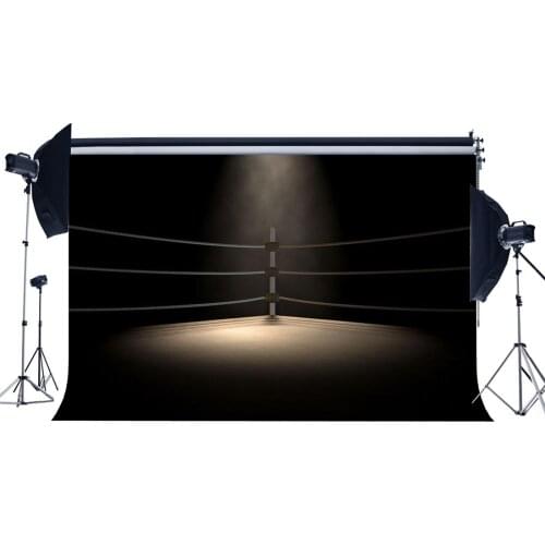 Boxing Ring Backdrop Indoor Gymnasium Backdrops Stage Lights Pugilism Challenge Sports Match Stadium Photography Background