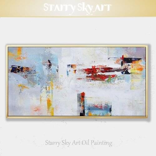 Large Canvas Wall Decor Hand-painted Abstract Picture Beautiful Gray Colors Abstract Oil Painting Palette Textured Oil Painting