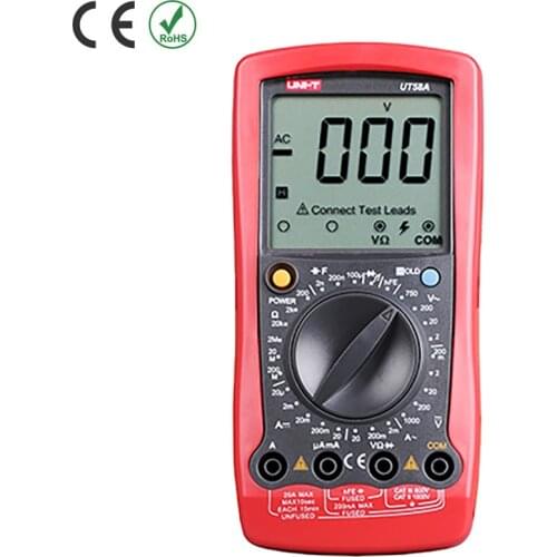 UNI-T UT58A UT-58A LCD Digital Multimeter DC AC Volt Amp Ohm Capacitance Hz Tester