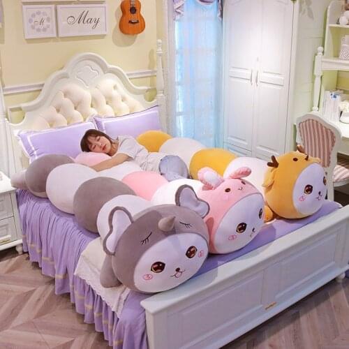 130cm Creative Cross Dress Caterpillar Cat Plush Long Pillow Toys Soft Stuffed Cartoon Animal Doll Sofa Bed Sleeping Cushion