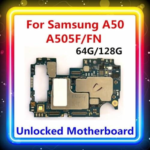 For Samsung Galaxy A50 A505F/FN Motherboard With Full Chips Test Mainboard Android Update A505GN/A505FD/A505DS 64GB 128GB