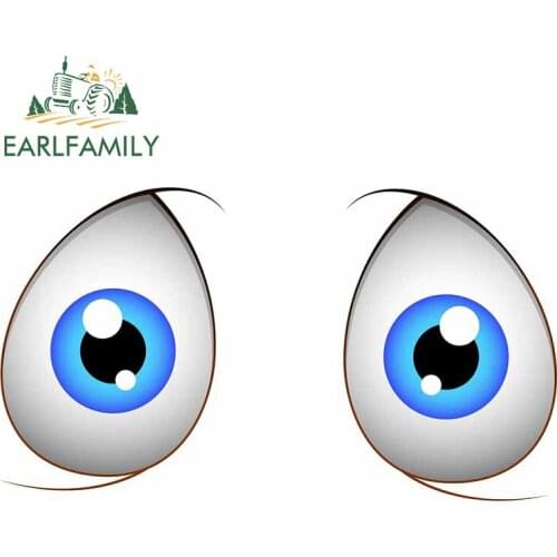 EARLFAMILY 13cm x 7.4cm for Eye Cartoon Car Stickers Vinyl Waterproof DecorationScratch-proof Window Trunk Decal for Vehicle
