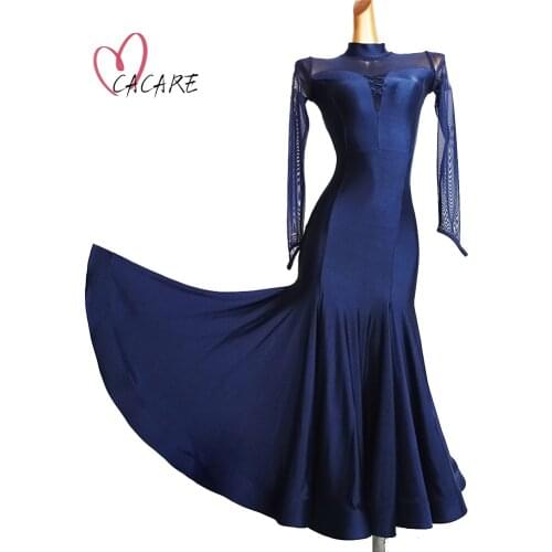 Elegant Ballroom Dress Clothes Dance Competition Dresses Standard Tango Waltz Modern Stage Costume Women Flamenco D1045 Big Hem