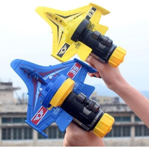 Foam Catapult Airplane Children Outdoor Toy Boy Hand Throwing Gyro Launcher Glider Model 1set Bubble Catapult Plane Droshipping