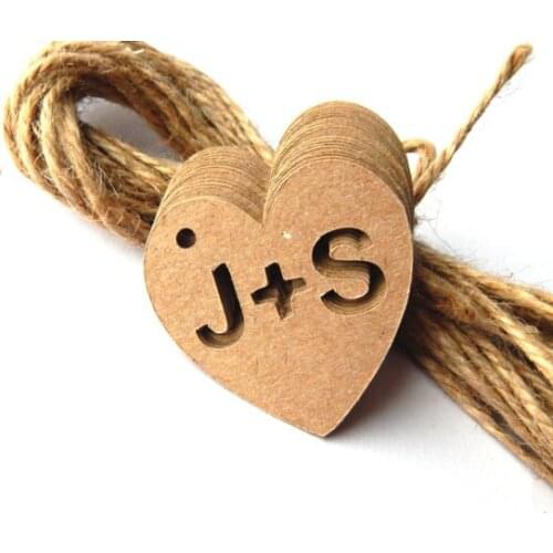 Personalized initials Kraft Wedding favour wishing tree gift tags baby shower Birthday favor Blank Cards lable Scrapbook