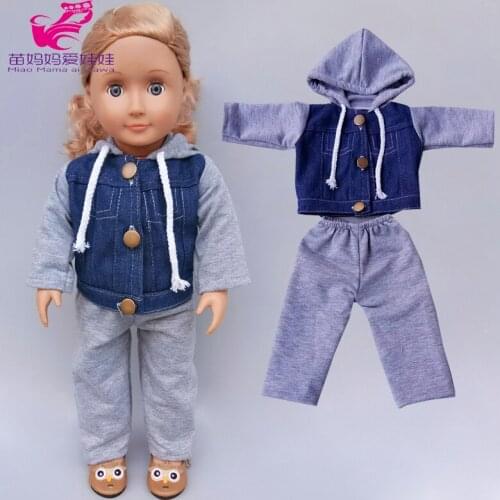 43cm Baby Doll Boy Clothes Trousers Set for 18" 45cm Girl Doll Outwear Play Toys Wear