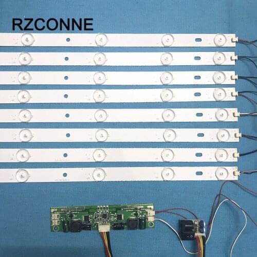 8pcs 440mm LED Backlight Lamps kit Aluminum Board w/ Optical Lens Fliter for 46inch TV Monitor+driver board+DC 12V Mini Tester
