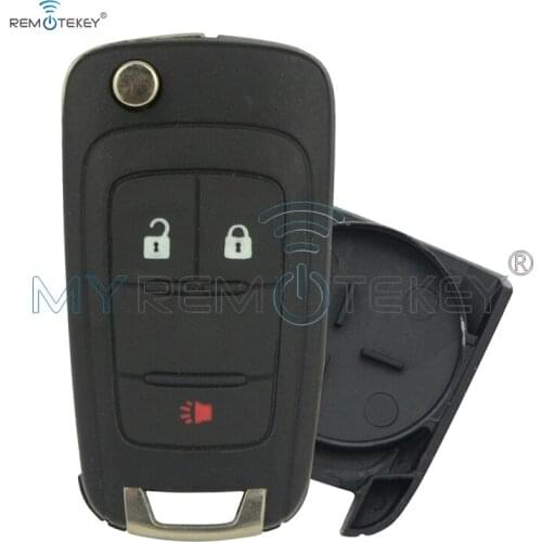 Remtekey OHT01060512 20873621 Folding key shell 2 button with panic for Chevrolet Equinox Sonic 2010 2011 2012 2013 2014 2015