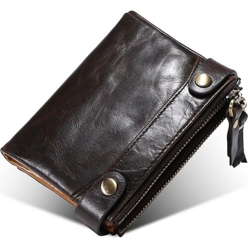 Wallet with zipper men women unisex 100% Genuine leather customization designer wallet luxury brand coin purse Zipper Poucht