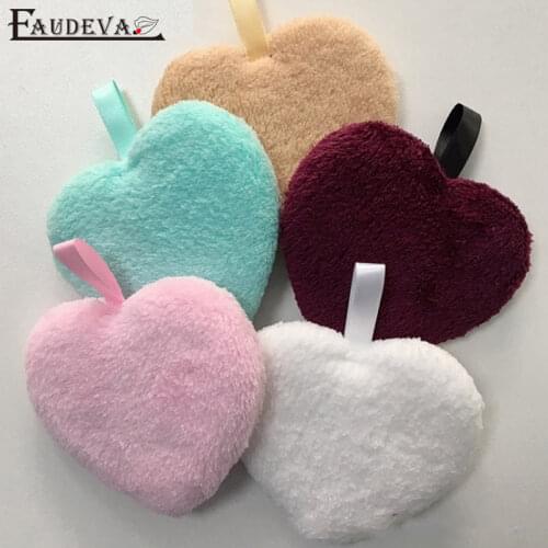 Reusable Makeup Remover Pads Wipes Love heart shape Microfiber Make Up Removal Sponge Cotton Cleaning Pads Tool