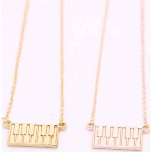 Trendy Piano key model pendant necklace Electronic keyboard pendant necklace designed for women