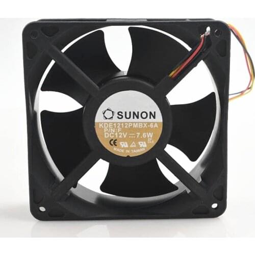 New original KDE1212PMBX-6A 12038 12CM 12V 7.6W 3-wire 2-wire fan