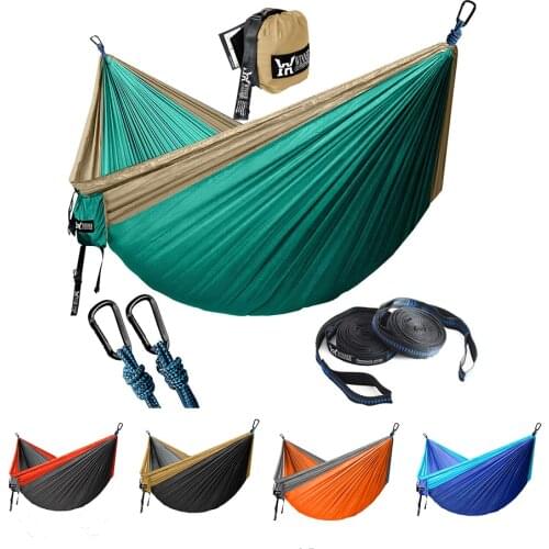 Upgrade Camping Hammock with Hammock Tree Straps Portable Parachute Nylon Hammock for Backpacking Travel