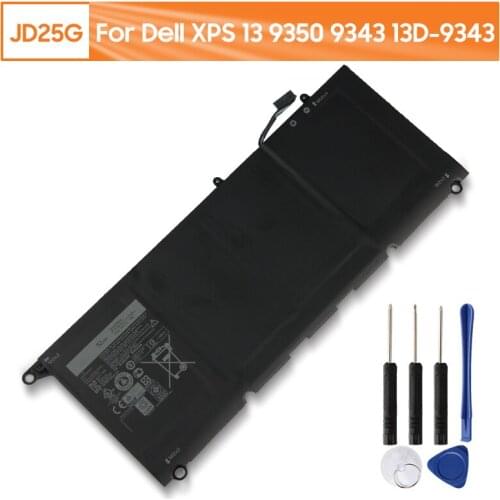 Original Replacement Laptop Battery JD25G For Dell XPS 13 9350 9343 13D-9343 JHXPY 90V7W 0N7T6 5K9CP Rechargeable Battery 52Wh