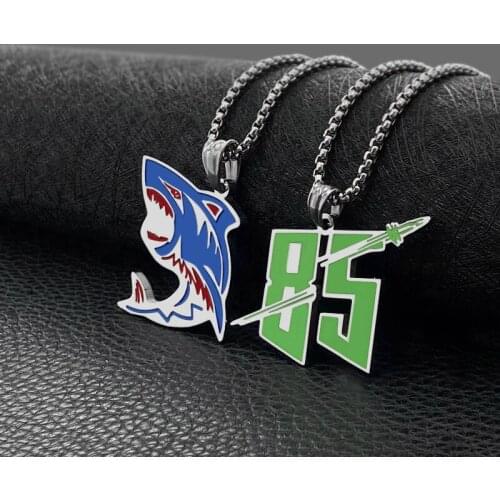 Male and female personality hip-hop titanium steel necklace wild street digital pendant jewelry