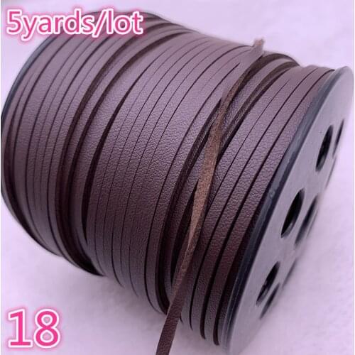 New 5yards/lot 3mm Flat Faux Suede Braided Cord Korean Velvet Leather Handmade Beading Bracelet Jewelry Making String Rope #18