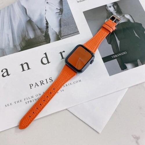 38mm/40mm Leather Loop Strap for Apple Watch 42mm/44mm Bracelet Link for Iwatch Band Series SE6 5 4 3 2 1 Accessories Correa