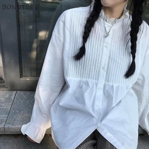 Shirts Women Spring White Girls Kawaii Design All-match Tender Aesthetic Stylish Vintage Popular Classic Daily Ins Tops Chic New