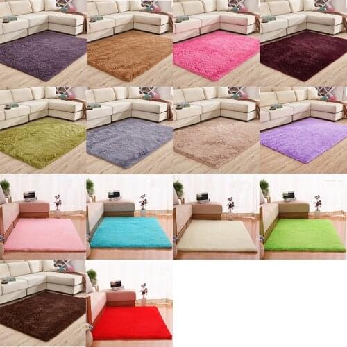 Silky carpet bedding bedside blanket living room coffee table bay window solid color childrens crawling mat can be customized