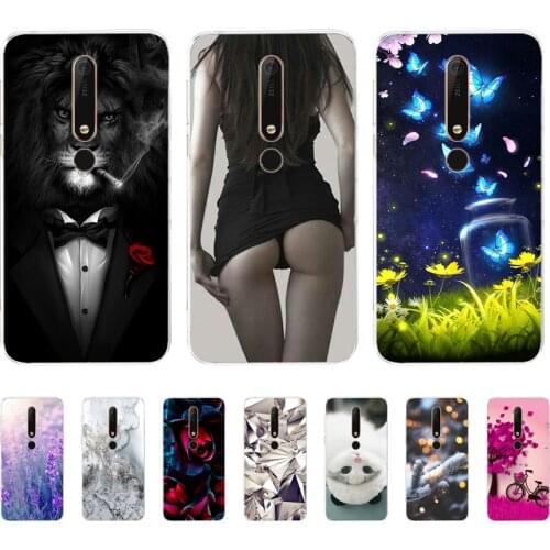 Silicon case for Nokia 6 6.1 for nokia 6 2018 case for nokia 6.1 soft tpu phone back cover Coque bumper pattern