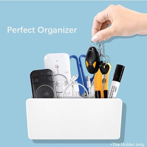 Foldable Phone Storage Box Organizer Earphone Holder Wall Mounted Handle Hanger Bracket