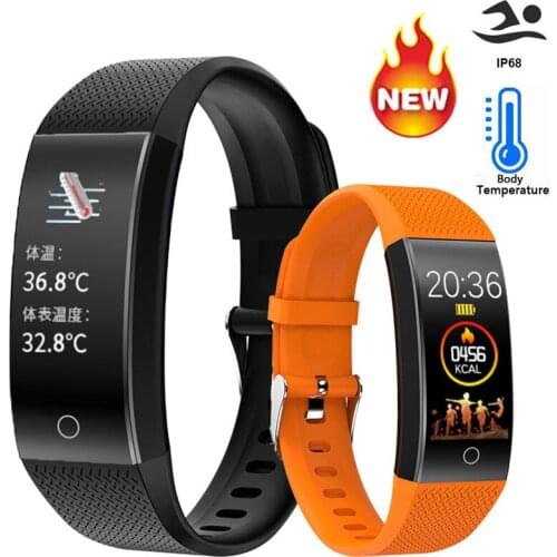 2020 QW18T Multi Motion Bluetooth Photography Temperature Measurement Smart Bracelet Step Heart Rate Measurement Sport Wristband
