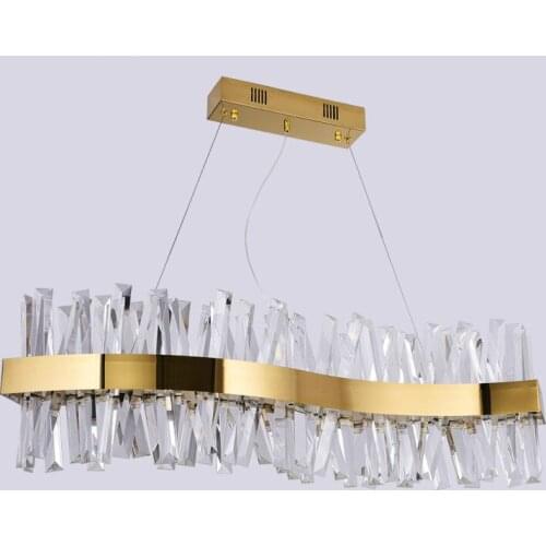 Modern Nordic Luxury Crystal Pendant Lighting for Dining Room Kitchen Hanging Lamp Modern Golden Chrome Black LED AC Chandeliers
