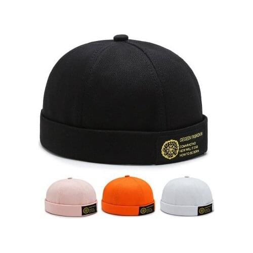 High quality unisex spring and summer thin retro cotton embroidered pattern melon leather hat Landlord hat fashion hip hop beani