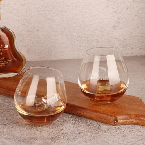 SINGLETON Whisky Rock Glass Sphere Ball Roly-poly Scotch Pure Malt Whiskey Tumbler Funny Swing Not Fall Brandy Snifter Wine Cup