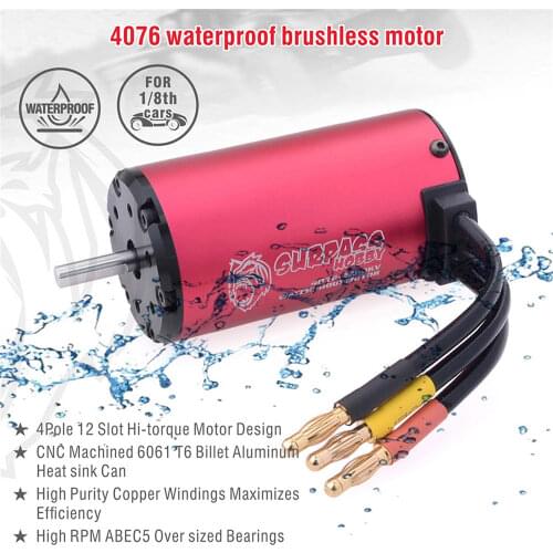 Waterproof 4076 2000KV Brushless Motor 150A ESC Electric Speed Controller for 1/8 RC Car DIY Parts Accessories