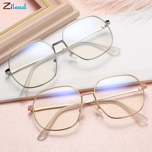 Zilead Fashion Retro Metal Flat Glasses Round Mirror Eyewear Hyperopia Glasses Frame Reading Flat Light Glasses Metal Frame