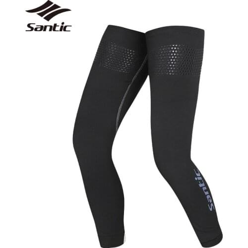 Santic Winter Thermal Leg Warmers Cycling Outdoor Sport Leg Sleeve Road Mountain Bike Knee Warmer Bicycle Legwarmers Accessories