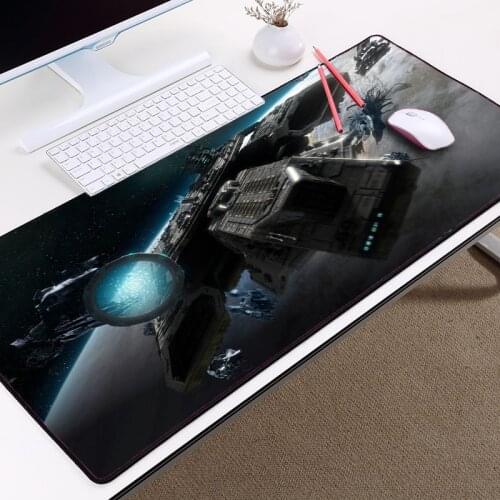 ZSUXTC 400x900x2MM Big Table Mats Stargate Earth SG1 Pattern Space Battleship Table Mousepad Mat for Pc Computer Game