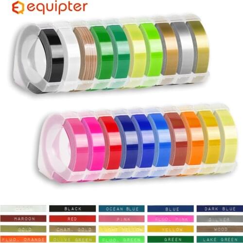 1Roll 6/9/12mm 3D Embossing PVC Label Tapes Compatible Dymo 1610 1880 12965 Manual Label printers for Motex E101 Label Makers