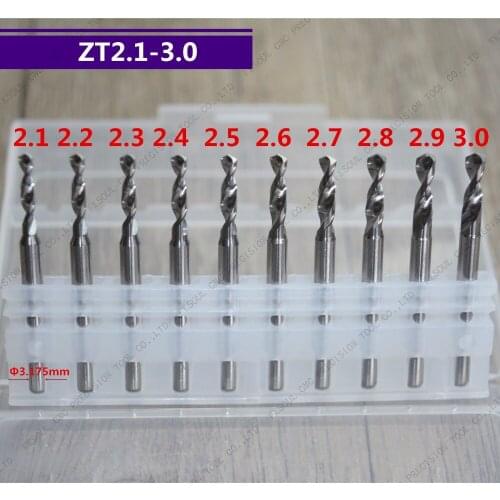 2.1mm-3.0mm,10pcs,Free shipping solid carbide PCB Drill Bit,CNC milling Cutter,Solid carbide Drill,wood tool,plastic,MDF