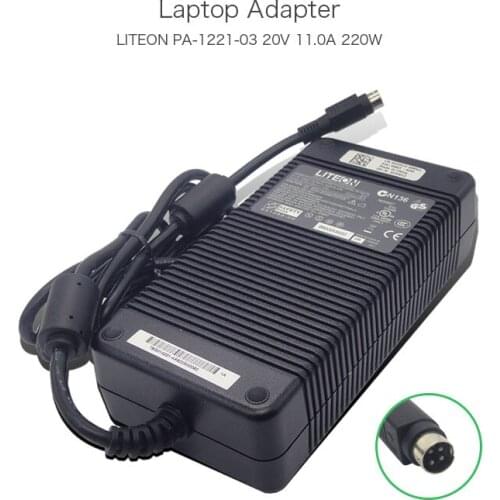 100% Original Liteon 20V 11A 220W PA-1121-03 Laptop Power Supply for Clevo D9T D900T Netbook with 4 Pins AC Adapter