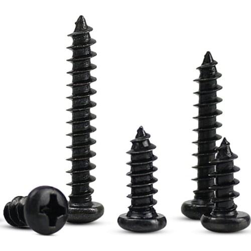 100Pcs M1.4 M1.7 M2 M2.3 M3 PA Phillips Head Micro Screws Round Head Self-tapping Electronic Small Wood Screws