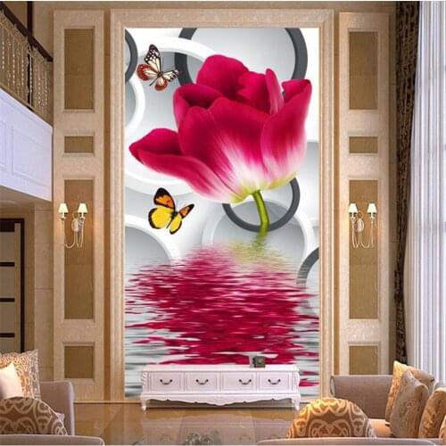 Beibehang 3d stereoscopic Customize size High Quickly HD mural wallpaper wall paper flower papel de parede photo wall paper