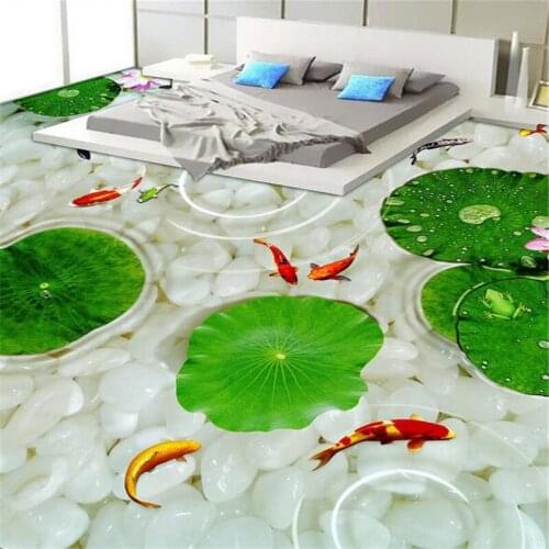 Beibehang 3D floor modern bathroom kitchen wear non-slip waterproof floor sticker thickening papel de parede para sala