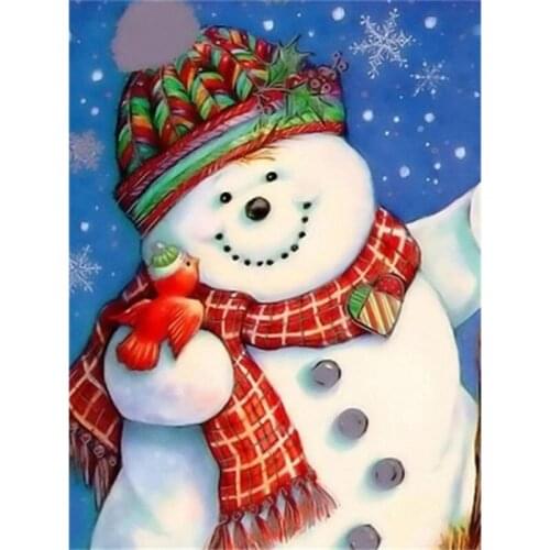 5D Diamond Painting Snowman Full Round Drill Christmas Gift DIY Cross Stitch Mosaic Diamond Embroidery Simple Home Decor