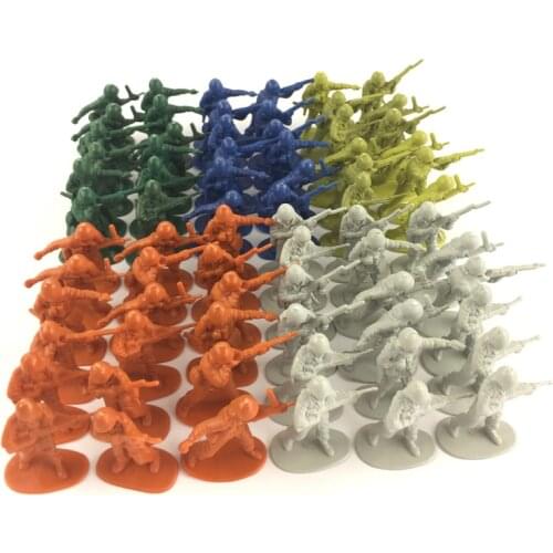 6Pcs/Lot 5cm WWII soldier model toys 6 styles Eco-friendly plastic soldier model toys Gifts for Kids green/blue/orange optional