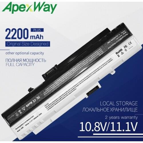 ApexWay 10.8v 3 Cells 2200mAh Laptop Battery For Acer Aspire Uno A110 A150 ZG5 UM08A31 UM08A71 UM08A72 UM08A73 UM08B74