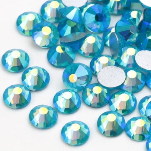 Aquamarine AB Flat Back Non Hotfix Rhinestone Glitter Nail Stones, 3d Nail Rhinestone Phones DIY Decorations Supplies SS16 SS20