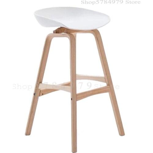 Bar Chair Solid Wood High Stool Coffee Shop Bar Stool Modern Simple Bar Chair Front Desk Stool Nordic Bar Chair