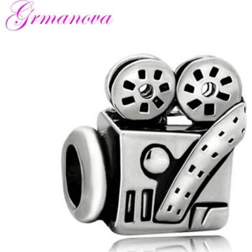 Vintage projector charm beads European and American style amulet original brand design Fit Pandora Bracelet Necklace