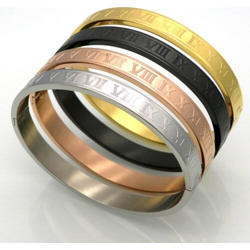 Roman Numerals Stainless Steel Bracelet For Women And Men Luxury Korean Fashion Jewelry Lover Bangles High Quality Wholesale